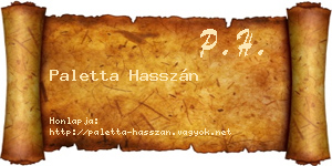 Paletta Hasszán névjegykártya